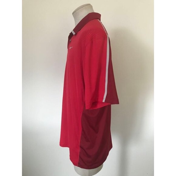 NIKE TIGER WOODS Collection Polo Golf Shirt Mens Large Red Burgundy Dri-Fit - Picture 5 of 8
